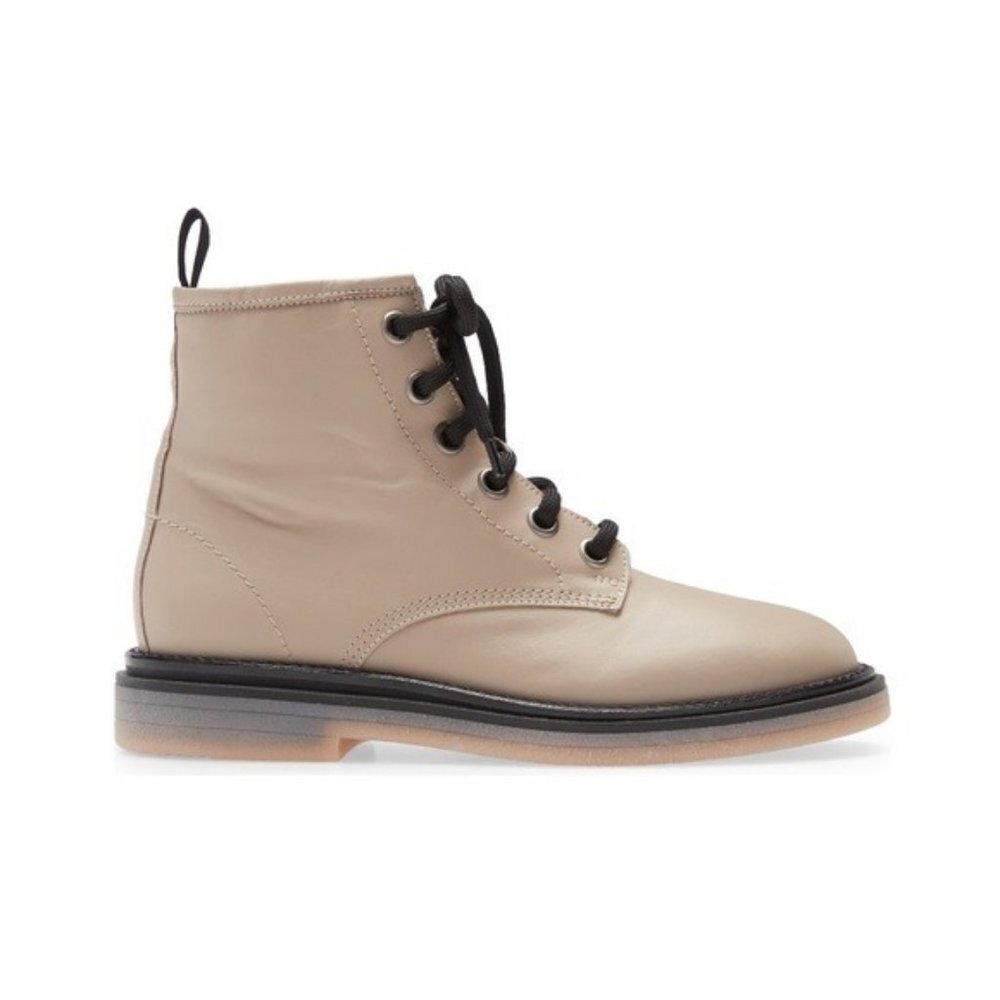 AGL Attilio Giusti Leombruni Stone Leather Lace Up Bootie NWT Rubber Sole